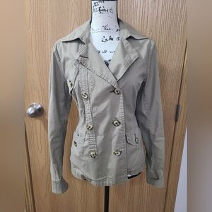 Cabi Green Khaki Safari Military Utility Cargo Jacket